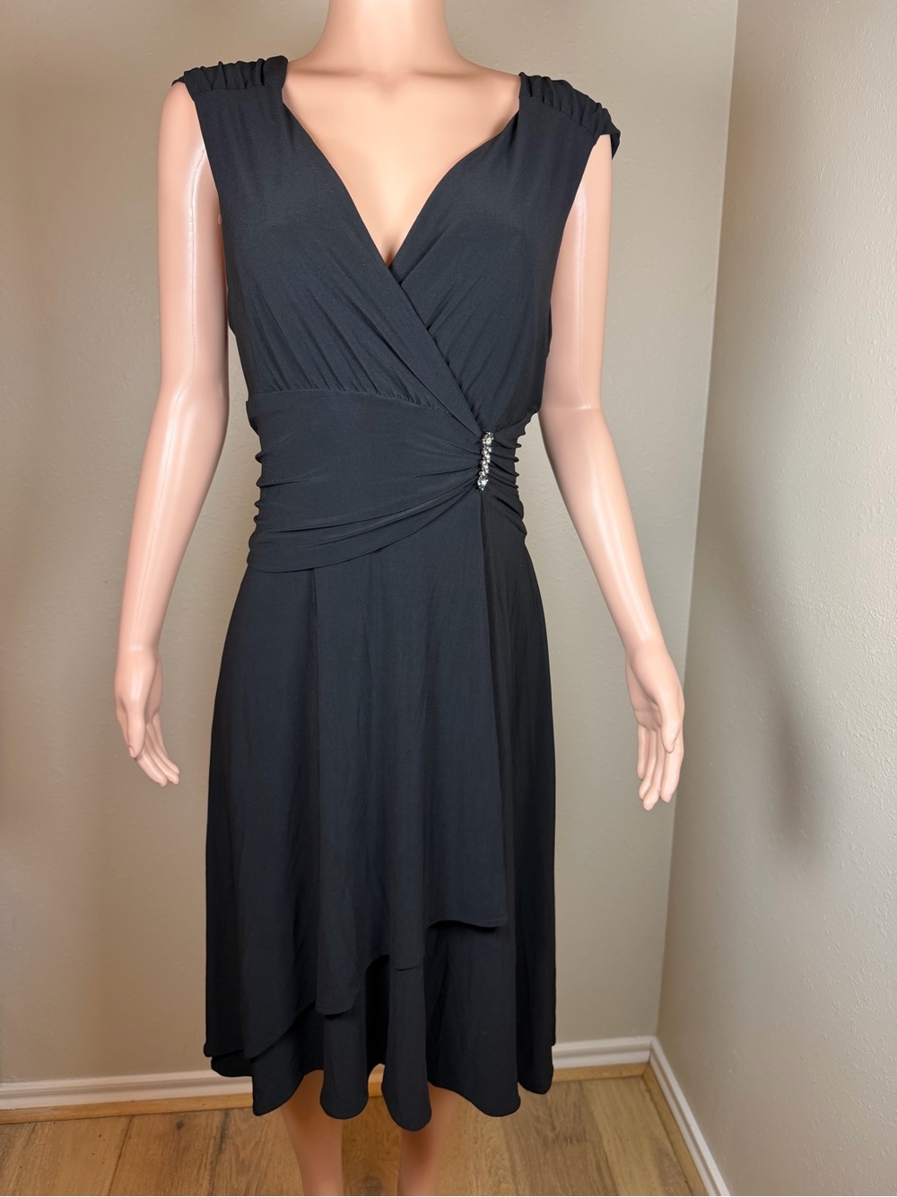 Scarlett Nite Black High-Low V-Neck Dress